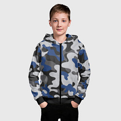 Толстовка на молнии детская Зимний камуфляж, цвет: 3D-черный — фото 2