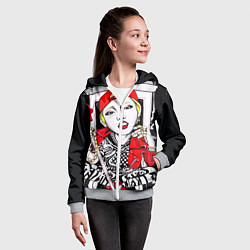 Толстовка на молнии детская Block b, цвет: 3D-меланж — фото 2