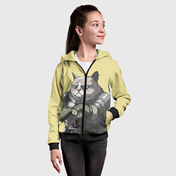 Толстовка на молнии детская Кот, цвет: 3D-черный — фото 2