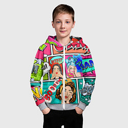 Толстовка на молнии детская POP ART, цвет: 3D-меланж — фото 2