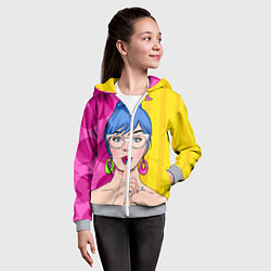 Толстовка на молнии детская POP ART, цвет: 3D-меланж — фото 2
