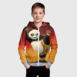 Толстовка на молнии детская Кунг фу панда, цвет: 3D-меланж — фото 2
