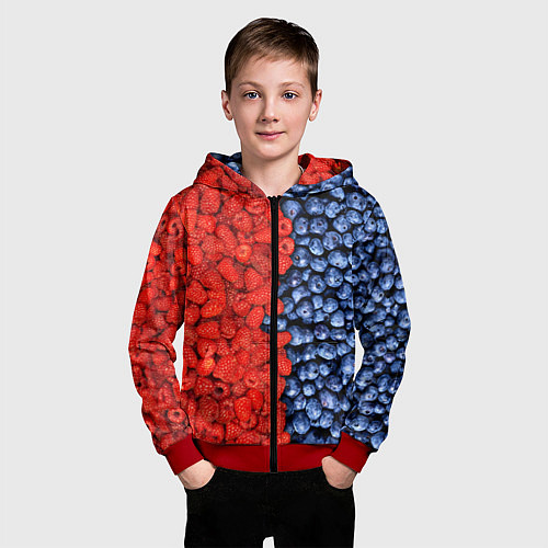 Детская толстовка на молнии Ягодка / 3D-Красный – фото 3