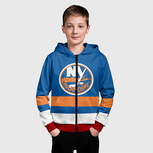 Детская толстовка на молнии New York Islanders / 3D-Красный – фото 3