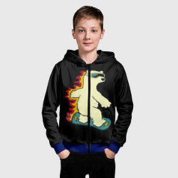 Толстовка на молнии детская Мишка на борде, цвет: 3D-синий — фото 2