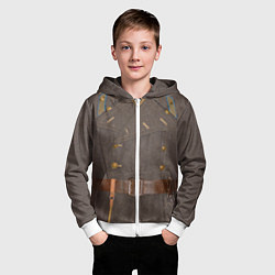 Толстовка на молнии детская Шинель, цвет: 3D-белый — фото 2