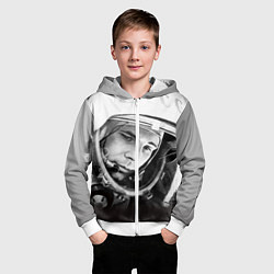 Толстовка на молнии детская Юрий Гагарин, цвет: 3D-белый — фото 2