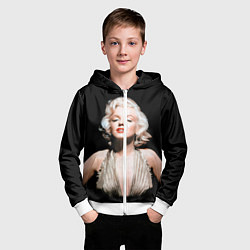 Толстовка на молнии детская Мерлин Монро 2, цвет: 3D-белый — фото 2