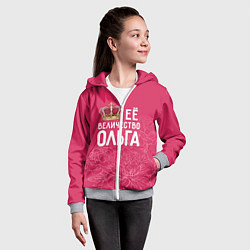 Толстовка на молнии детская Её величество Ольга, цвет: 3D-меланж — фото 2