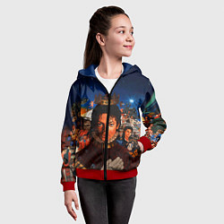 Толстовка на молнии детская Michael Jackson: Pop King, цвет: 3D-красный — фото 2