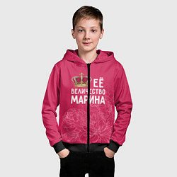 Толстовка на молнии детская Её величество Марина, цвет: 3D-черный — фото 2