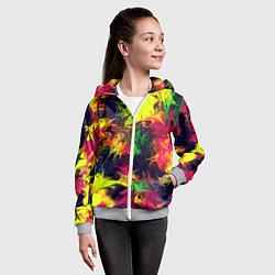 Толстовка на молнии детская Кислотный взрыв, цвет: 3D-меланж — фото 2