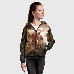 Толстовка на молнии детская Русь священная, цвет: 3D-черный — фото 2