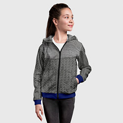 Толстовка на молнии детская Кольчуга, цвет: 3D-синий — фото 2