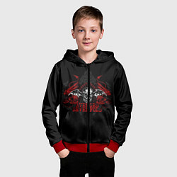 Толстовка на молнии детская Avenged Sevenfold: Fly Skull, цвет: 3D-красный — фото 2