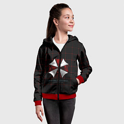 Толстовка на молнии детская Umbrella Corporation - 2, цвет: 3D-красный — фото 2