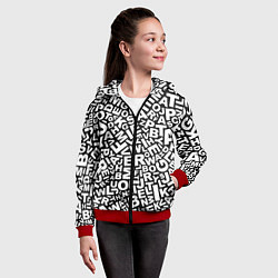 Толстовка на молнии детская Английский алфавит, цвет: 3D-красный — фото 2