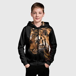 Толстовка на молнии детская Тигрица, цвет: 3D-черный — фото 2