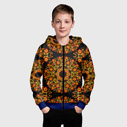 Толстовка на молнии детская Хохлома Роспись, цвет: 3D-синий — фото 2