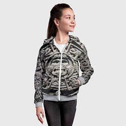 Толстовка на молнии детская Календарь ацтеков, цвет: 3D-меланж — фото 2