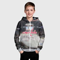 Толстовка на молнии детская Washington Capitals, цвет: 3D-меланж — фото 2