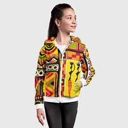 Толстовка на молнии детская Африка, цвет: 3D-белый — фото 2