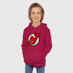 Толстовка детская хлопковая New Jersey Devils, цвет: маджента — фото 2