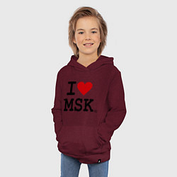 Толстовка детская хлопковая I love MSK, цвет: меланж-бордовый — фото 2