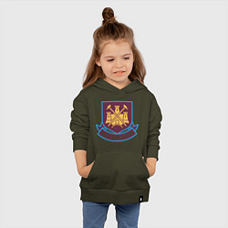 Толстовка детская хлопковая West Ham United, цвет: хаки — фото 2
