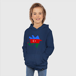 Толстовка детская хлопковая Azerbaijan map, цвет: тёмно-синий — фото 2