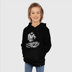 Толстовка детская хлопковая Брюс Ли Dj, цвет: черный — фото 2