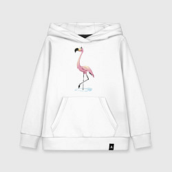 Толстовка детская хлопковая Гордый фламинго, цвет: белый