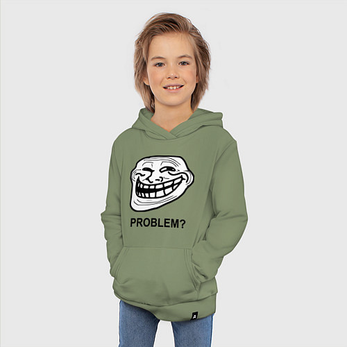 Детская толстовка-худи Trollface. Problem? Проблемы? / Авокадо – фото 3