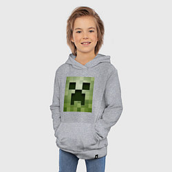 Толстовка детская хлопковая Мinecraft creeper, цвет: меланж — фото 2