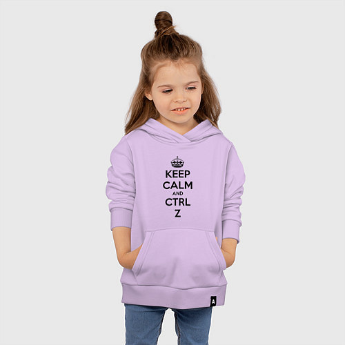Детская толстовка-худи Keep Calm & Ctrl + Z / Лаванда – фото 4