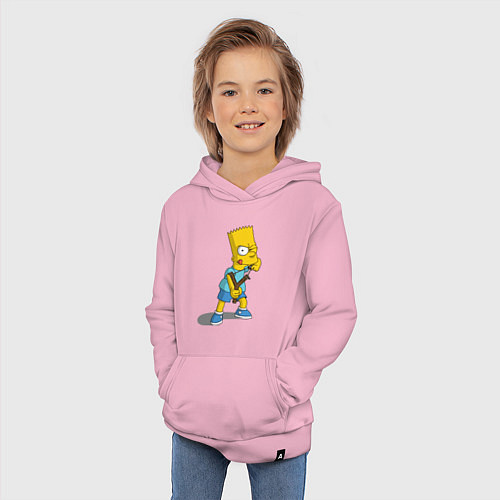 Детская толстовка-худи Bad Bart / Светло-розовый – фото 3