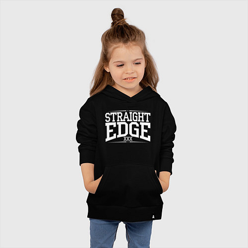 Детская толстовка-худи Straight edge xxx / Черный – фото 4