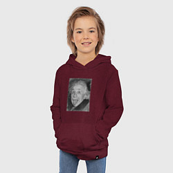 Толстовка детская хлопковая Энштейн дурачится, цвет: меланж-бордовый — фото 2