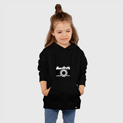 Толстовка детская хлопковая Фотик на шее, цвет: черный — фото 2