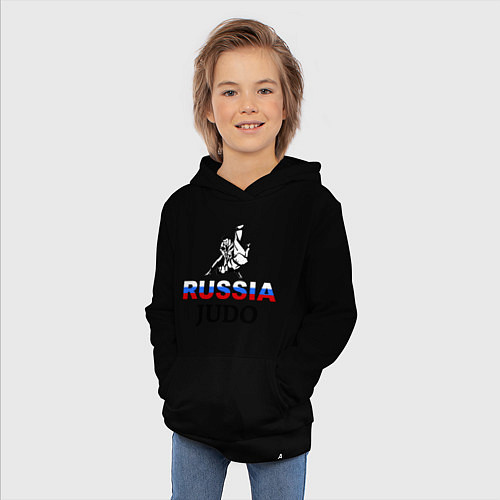 Детская толстовка-худи Russia judo / Черный – фото 3