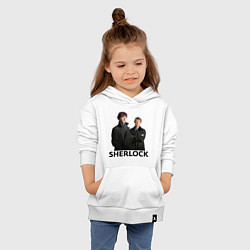 Толстовка детская хлопковая Sherlock, цвет: белый — фото 2