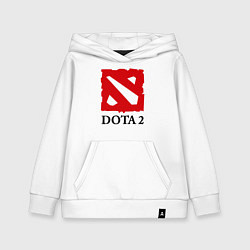 Толстовка детская хлопковая Dota 2: Logo, цвет: белый