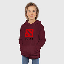Толстовка детская хлопковая Dota 2: Logo, цвет: меланж-бордовый — фото 2