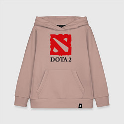 Толстовка детская хлопковая Dota 2: Logo, цвет: пыльно-розовый