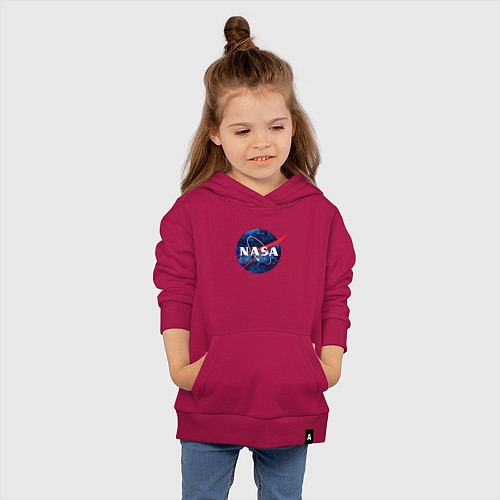 Детская толстовка-худи NASA: Cosmic Logo / Маджента – фото 4