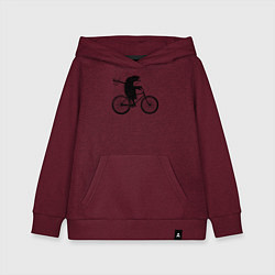 Толстовка детская хлопковая Ежик на велосипеде, цвет: меланж-бордовый