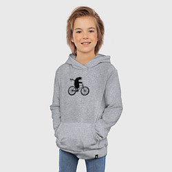Толстовка детская хлопковая Ежик на велосипеде, цвет: меланж — фото 2