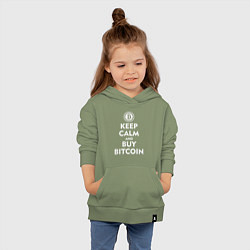 Толстовка детская хлопковая Keep Calm & Buy Bitcoin, цвет: авокадо — фото 2