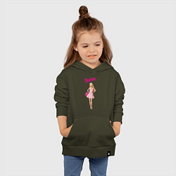Толстовка детская хлопковая Барби на прогулке, цвет: хаки — фото 2