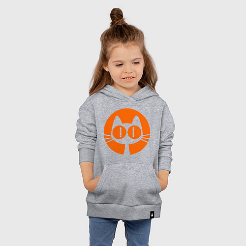 Детская толстовка-худи Кошка и луна / Меланж – фото 4